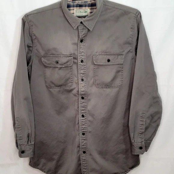 LL Bean Flannel Lined Shirt Large - Picture 12 of 13